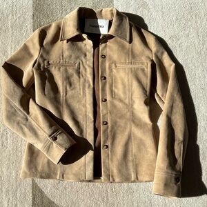 Nanushka Vegan Leather Suede Jacket Like New Beige Medium